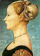 Antonio Pollaiuolo Portrait of a Girl - Panel Museo Poldi Pezzoli oil